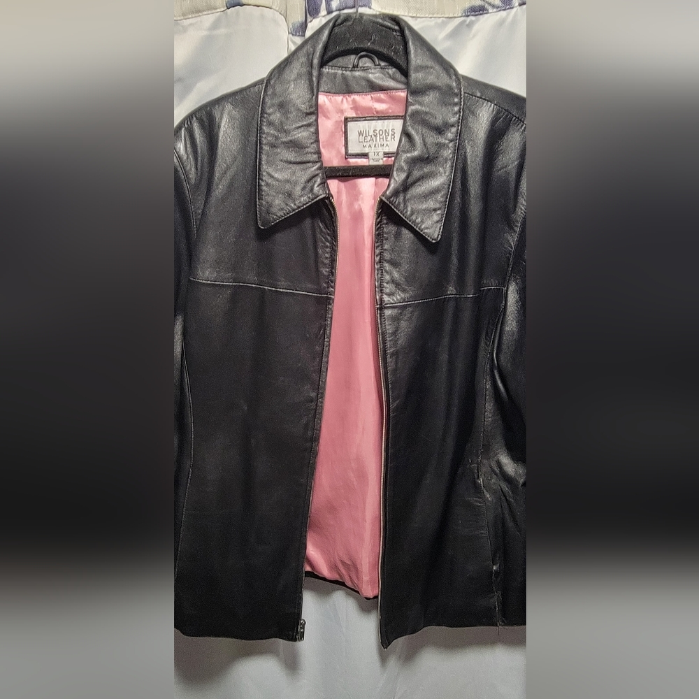 Black leather Wilsons jacket